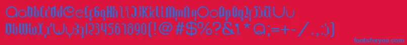 LupanesqueConsqueezed Font – Blue Fonts on Red Background