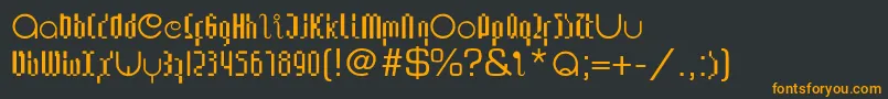 LupanesqueConsqueezed Font – Orange Fonts on Black Background