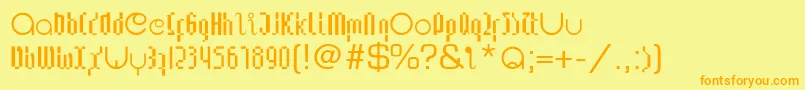 LupanesqueConsqueezed Font – Orange Fonts on Yellow Background