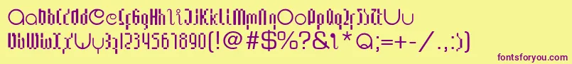 LupanesqueConsqueezed Font – Purple Fonts on Yellow Background