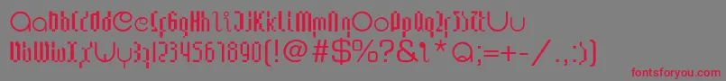 フォントLupanesqueConsqueezed – 赤い文字の灰色の背景