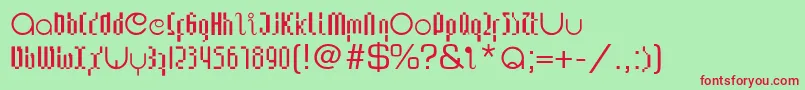 LupanesqueConsqueezed-fontti – punaiset fontit vihreällä taustalla