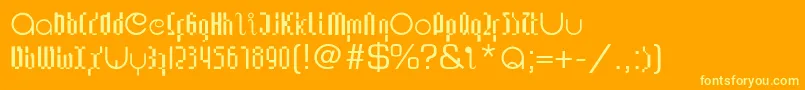 LupanesqueConsqueezed-Schriftart – Gelbe Schriften auf orangefarbenem Hintergrund