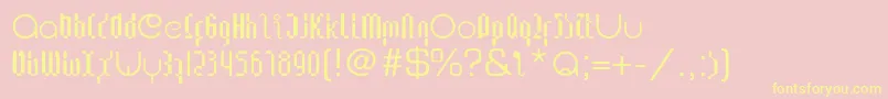 LupanesqueConsqueezed-Schriftart – Gelbe Schriften auf rosa Hintergrund