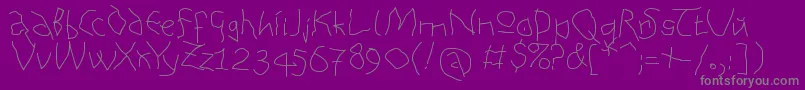 AnalphabetismMedium-Schriftart – Graue Schriften auf violettem Hintergrund