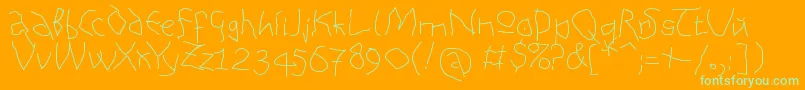 AnalphabetismMedium Font – Green Fonts on Orange Background