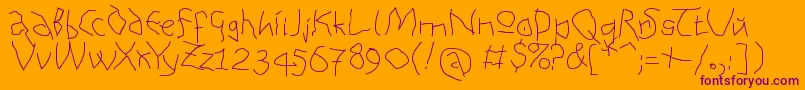 AnalphabetismMedium Font – Purple Fonts on Orange Background