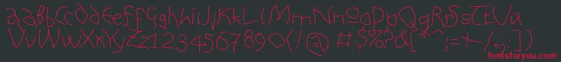 AnalphabetismMedium Font – Red Fonts on Black Background
