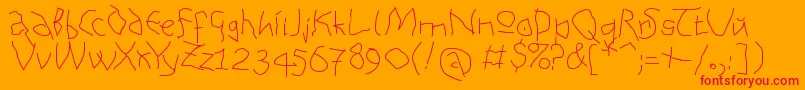 AnalphabetismMedium Font – Red Fonts on Orange Background