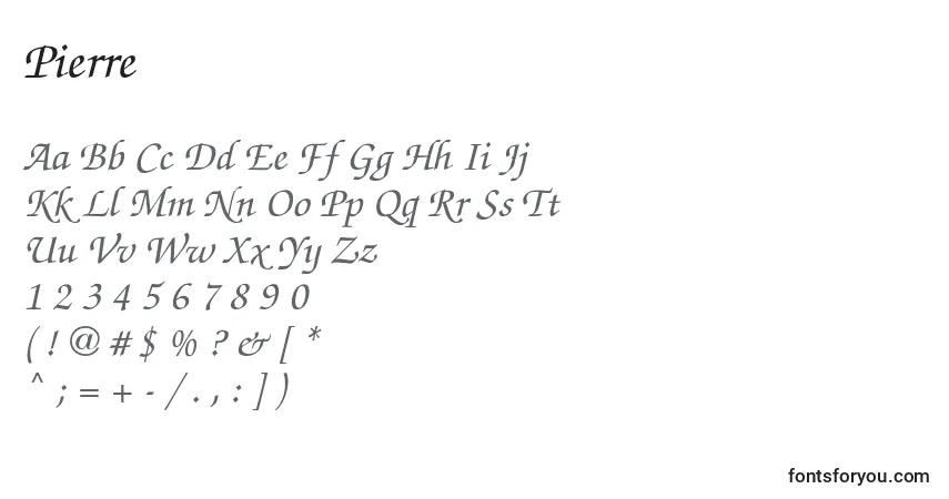 Шрифт Pierre – алфавит, цифры, специальные символы