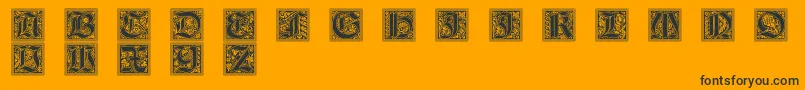 fuente GotischeInitialen – Fuentes Negras Sobre Fondo Naranja