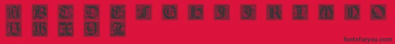 Police GotischeInitialen – polices noires sur fond rouge