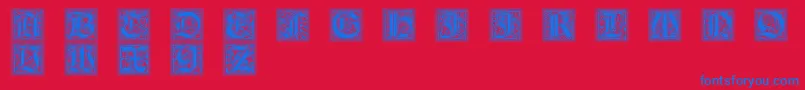 GotischeInitialen Font – Blue Fonts on Red Background