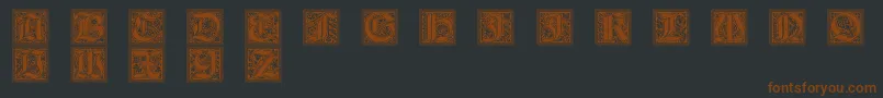 GotischeInitialen Font – Brown Fonts on Black Background