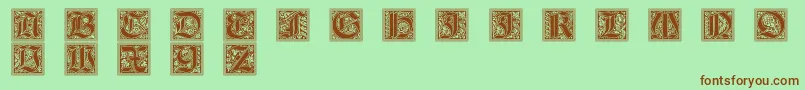 GotischeInitialen Font – Brown Fonts on Green Background