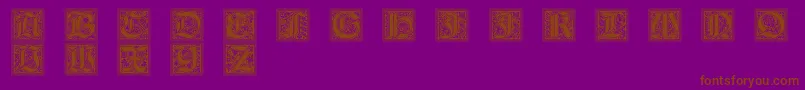 GotischeInitialen Font – Brown Fonts on Purple Background