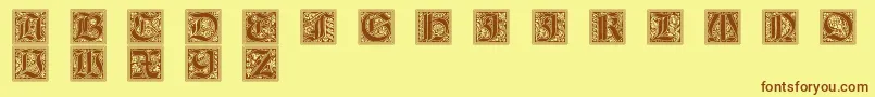 GotischeInitialen Font – Brown Fonts on Yellow Background