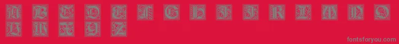 Police GotischeInitialen – polices grises sur fond rouge