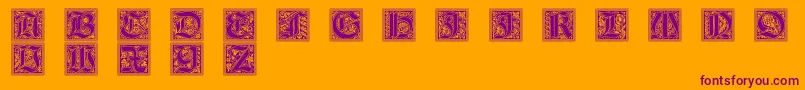 GotischeInitialen Font – Purple Fonts on Orange Background