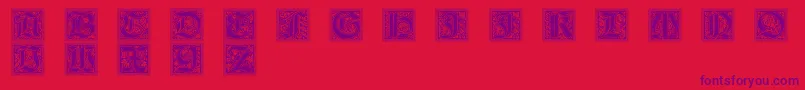 GotischeInitialen Font – Purple Fonts on Red Background