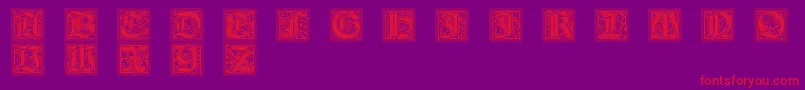 GotischeInitialen Font – Red Fonts on Purple Background