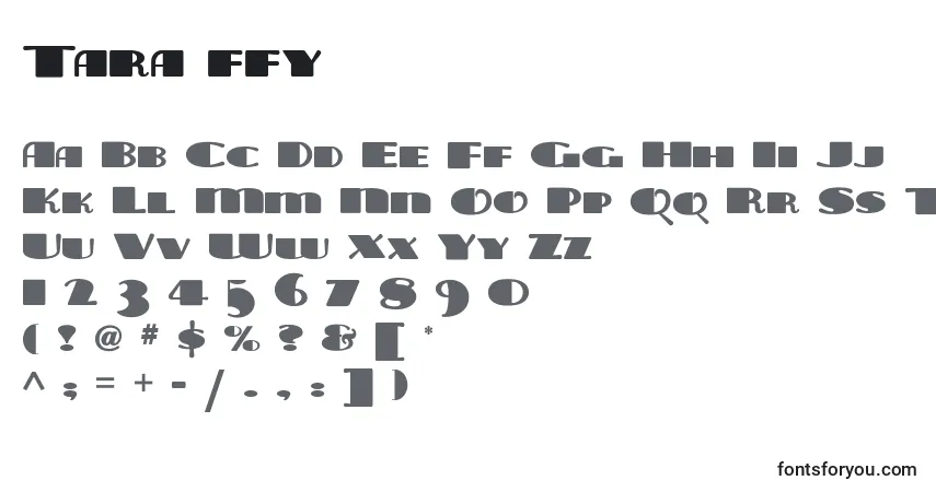Schriftart Tara ffy – Alphabet, Zahlen, spezielle Symbole