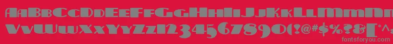 フォントTara ffy – 赤い背景に灰色の文字