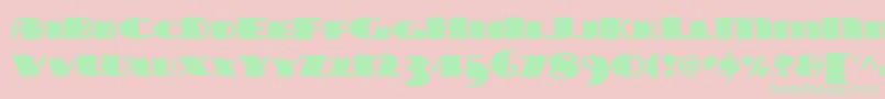 フォントTara ffy – ピンクの背景に緑の文字