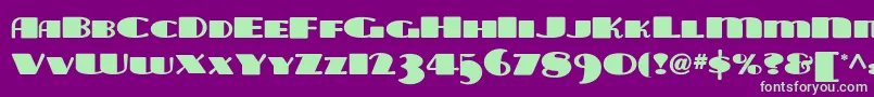 Tara ffy Font – Green Fonts on Purple Background