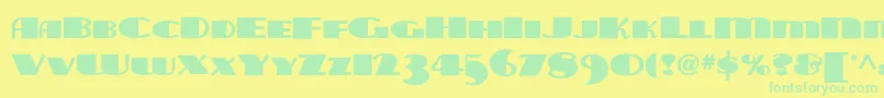 Tara ffy Font – Green Fonts on Yellow Background