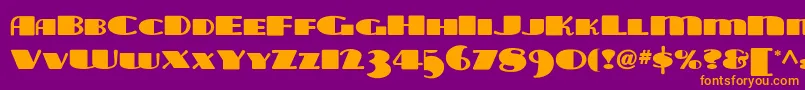 Tara ffy-Schriftart – Orangefarbene Schriften auf violettem Hintergrund