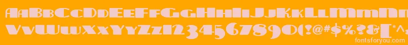 フォントTara ffy – オレンジの背景にピンクのフォント