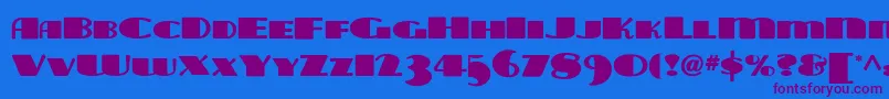 Tara ffy Font – Purple Fonts on Blue Background
