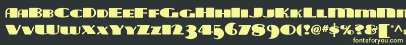フォントTara ffy – 黒い背景に黄色の文字