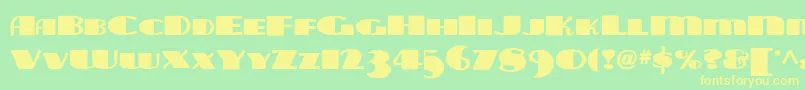 Tara ffy Font – Yellow Fonts on Green Background