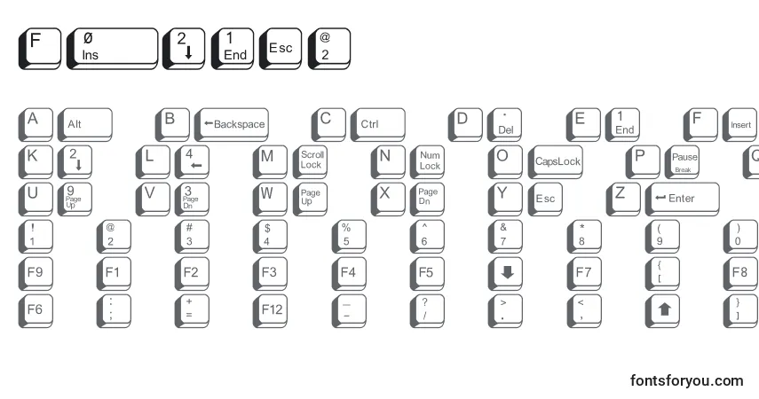 Czcionka Fikey2 – alfabet, cyfry, specjalne znaki
