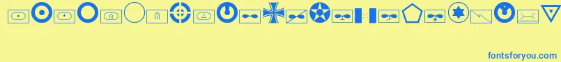 Militaryid Font – Blue Fonts on Yellow Background