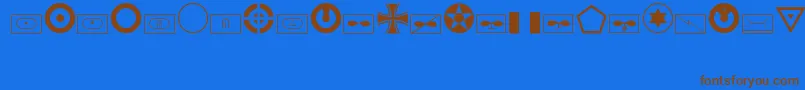 Weitere Informationen zur Militaryid-Schriftart Militaryid-Schriftart – Braune Schriften auf blauem Hintergrund
