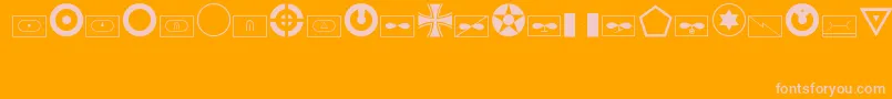 Militaryid-fontti – vaaleanpunaiset fontit oranssilla taustalla