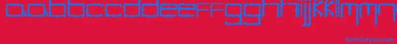 Czcionka YbHybrid – niebieskie czcionki na czerwonym tle
