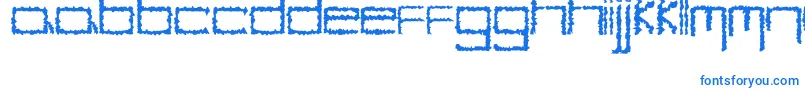 フォントYbHybrid – 白い背景に青い文字
