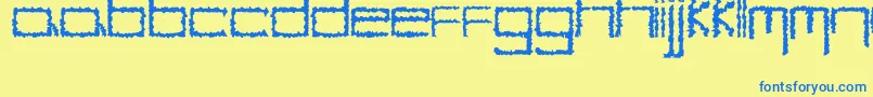 YbHybrid Font – Blue Fonts on Yellow Background
