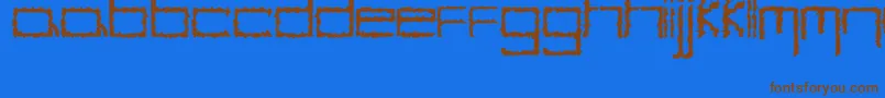 YbHybrid Font – Brown Fonts on Blue Background