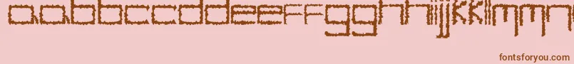 YbHybrid-Schriftart – Braune Schriften auf rosa Hintergrund
