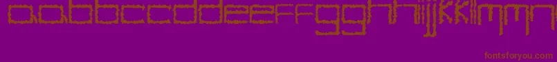 YbHybrid-fontti – ruskeat fontit violetilla taustalla