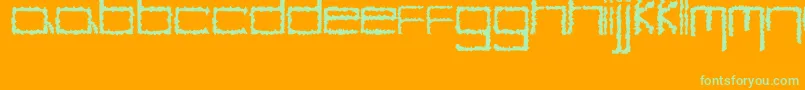 フォントYbHybrid – オレンジの背景に緑のフォント
