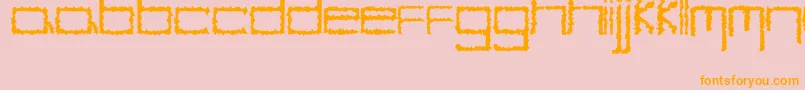 YbHybrid-Schriftart – Orangefarbene Schriften auf rosa Hintergrund