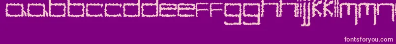 YbHybrid-fontti – vaaleanpunaiset fontit violetilla taustalla