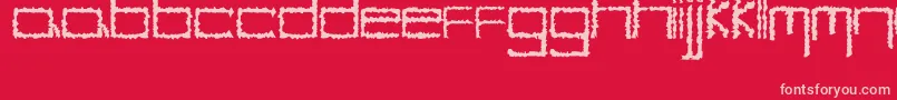 YbHybrid-fontti – vaaleanpunaiset fontit punaisella taustalla