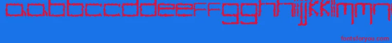 YbHybrid Font – Red Fonts on Blue Background